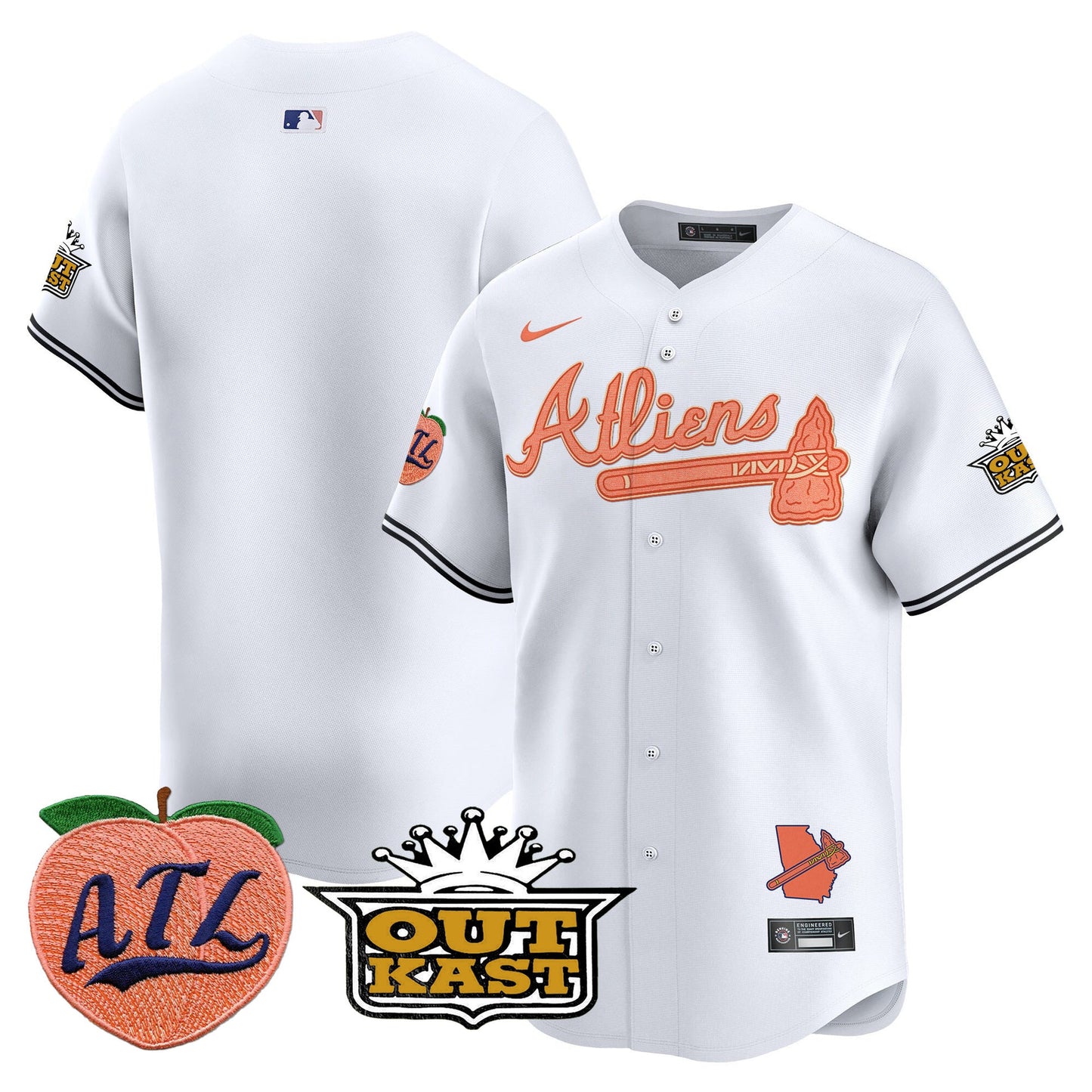 Men’s Atlanta Atliens & Peach Vapor Premier Limited Jersey