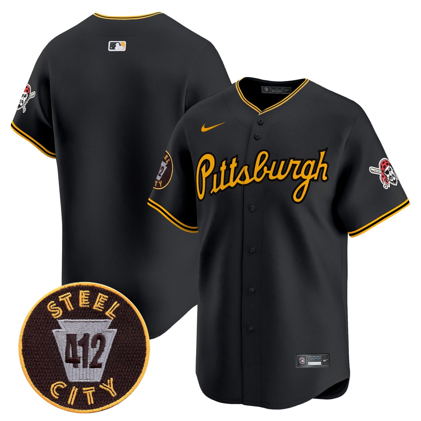 Men’s Pittsburgh 412 Patch Vapor Premier Limited Jersey V4