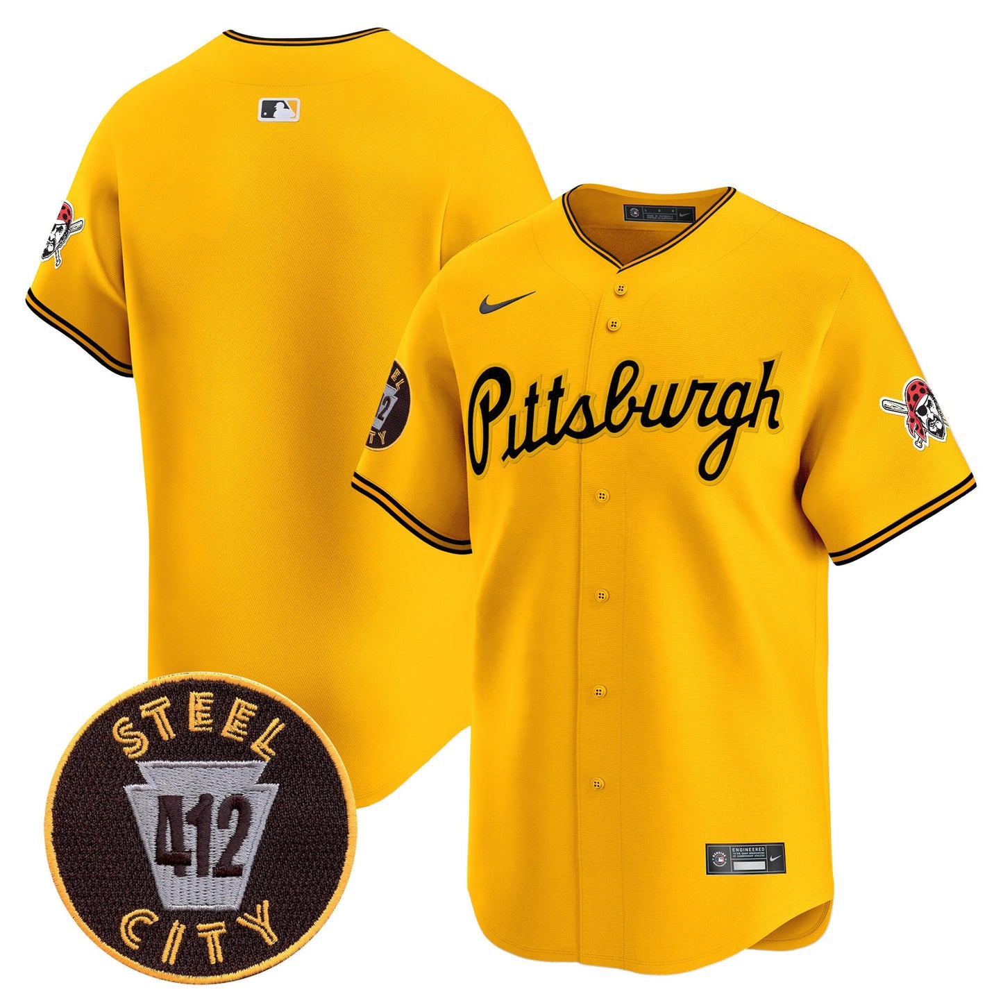 Men’s Pittsburgh 412 Patch Vapor Premier Limited Jersey V4