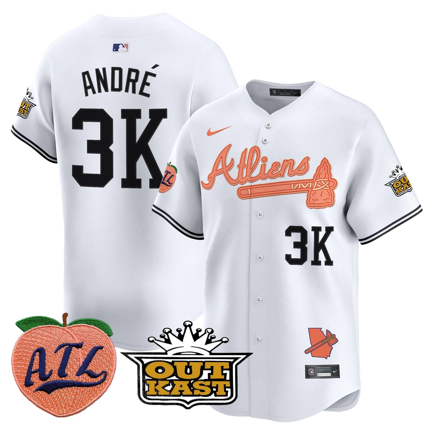 Men’s Atlanta Atliens & Peach Vapor Premier Limited Jersey