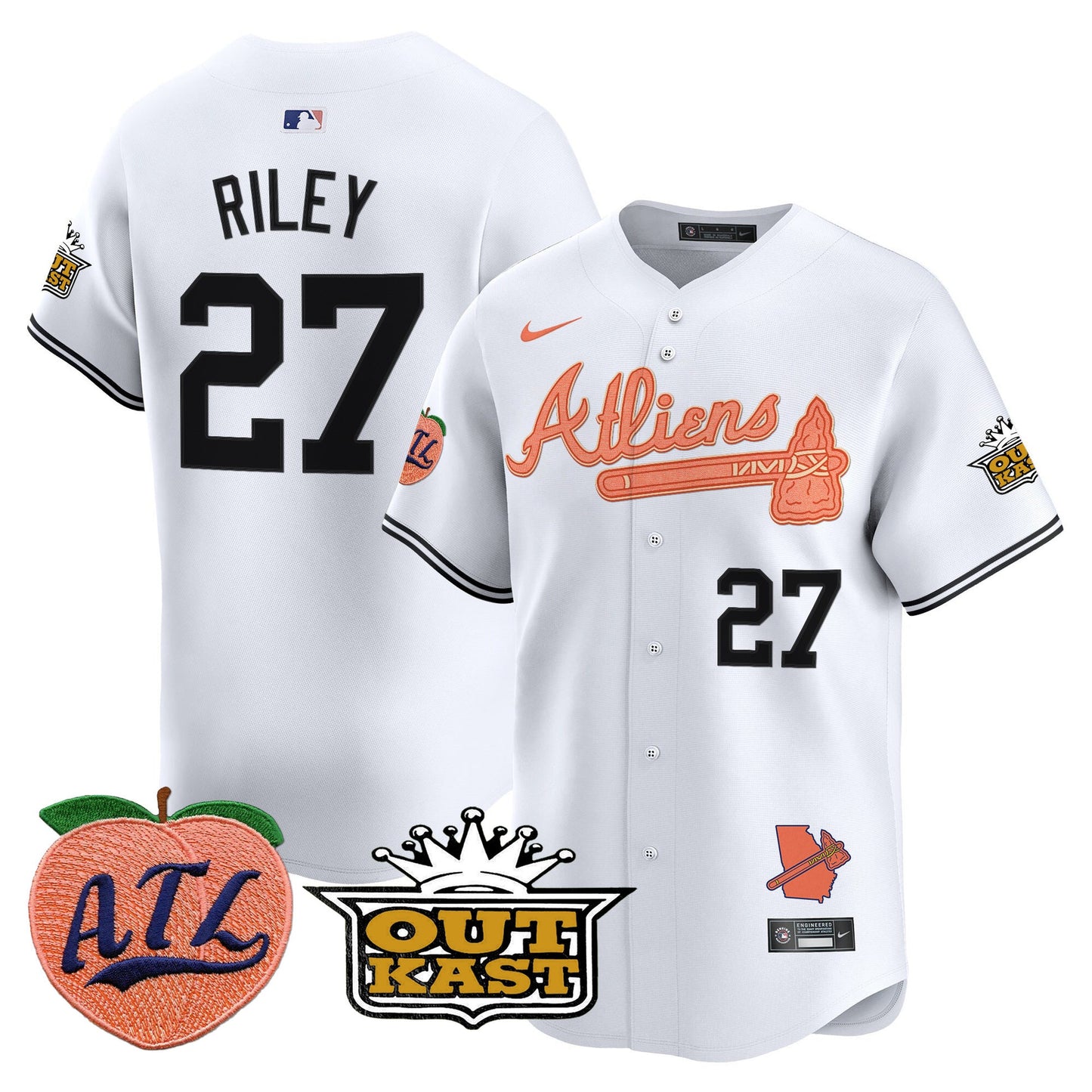 Men’s Atlanta Atliens & Peach Vapor Premier Limited Jersey