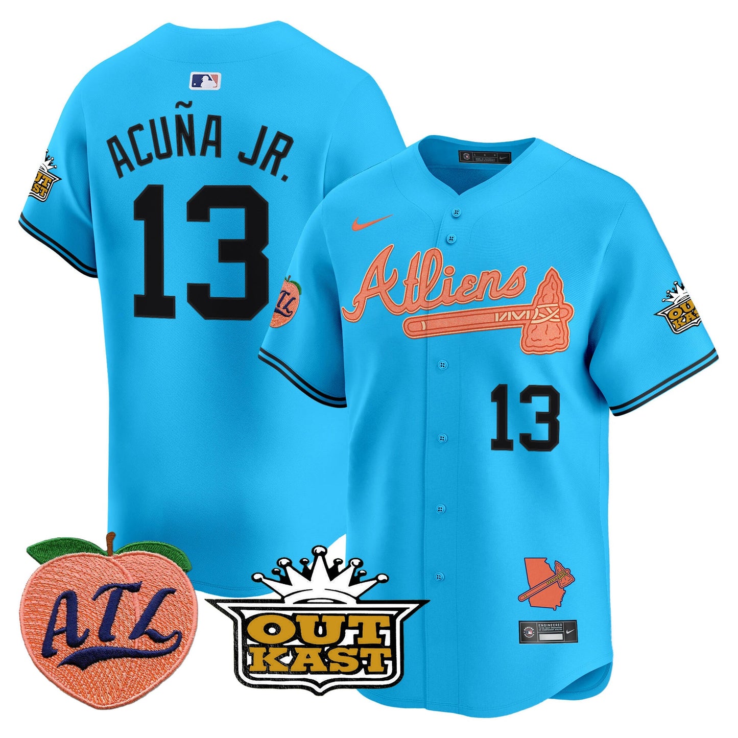 Men’s Atlanta Atliens & Peach Vapor Premier Limited Jersey