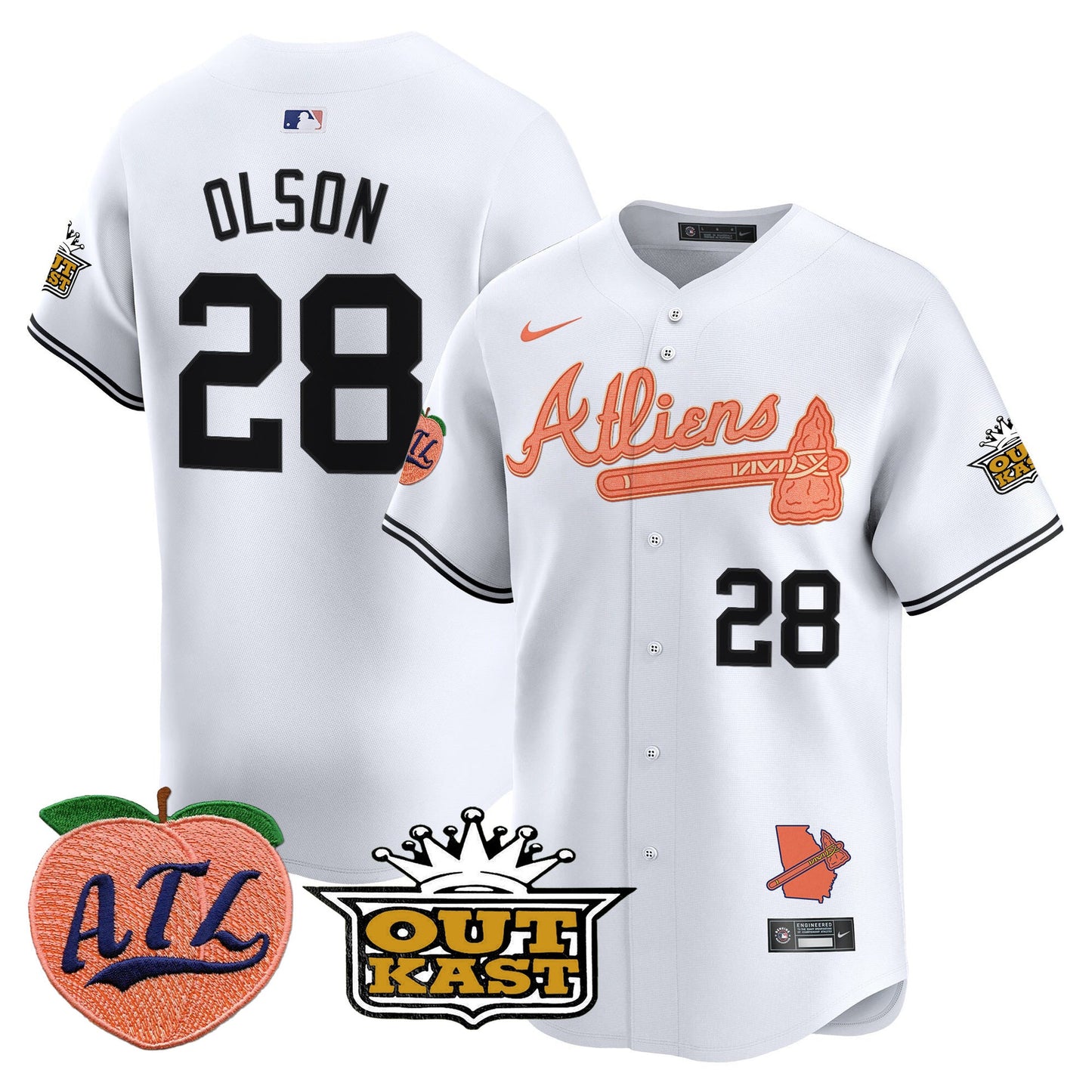 Men’s Atlanta Atliens & Peach Vapor Premier Limited Jersey