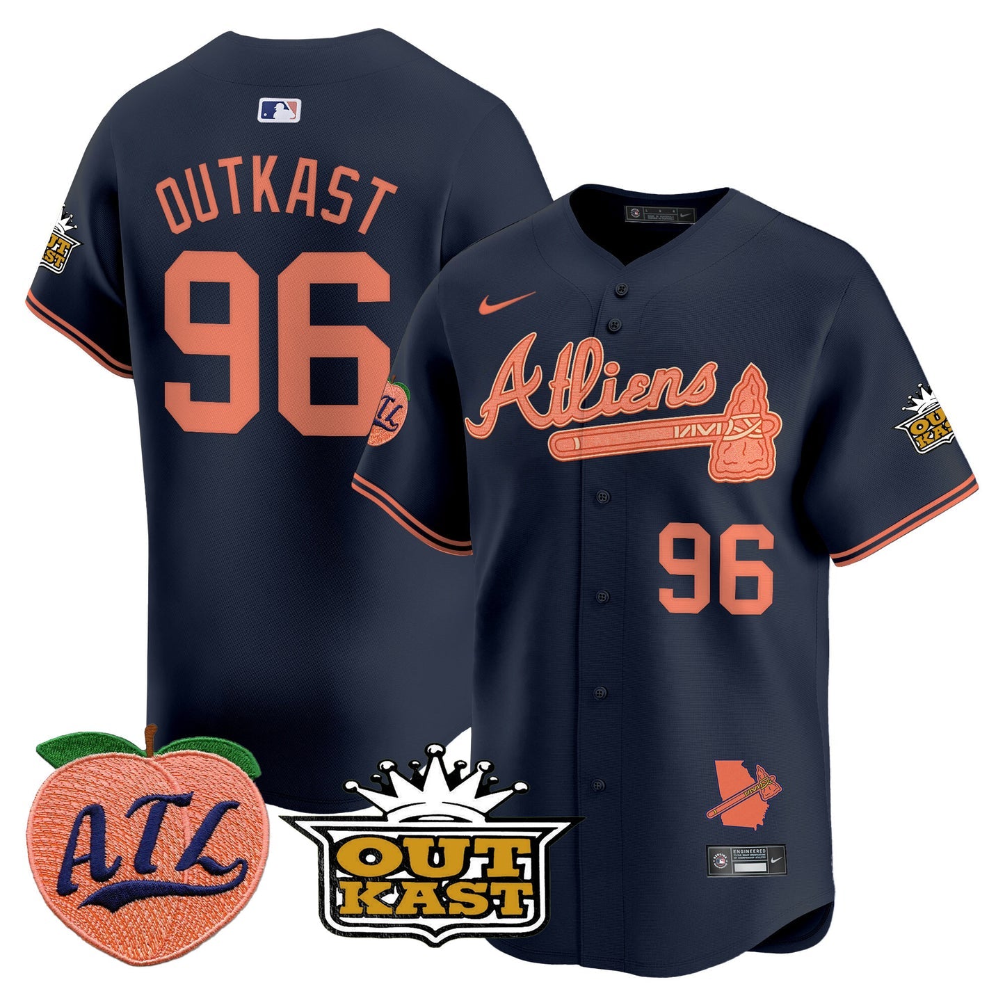 Men’s Atlanta Atliens & Peach Vapor Premier Limited Jersey
