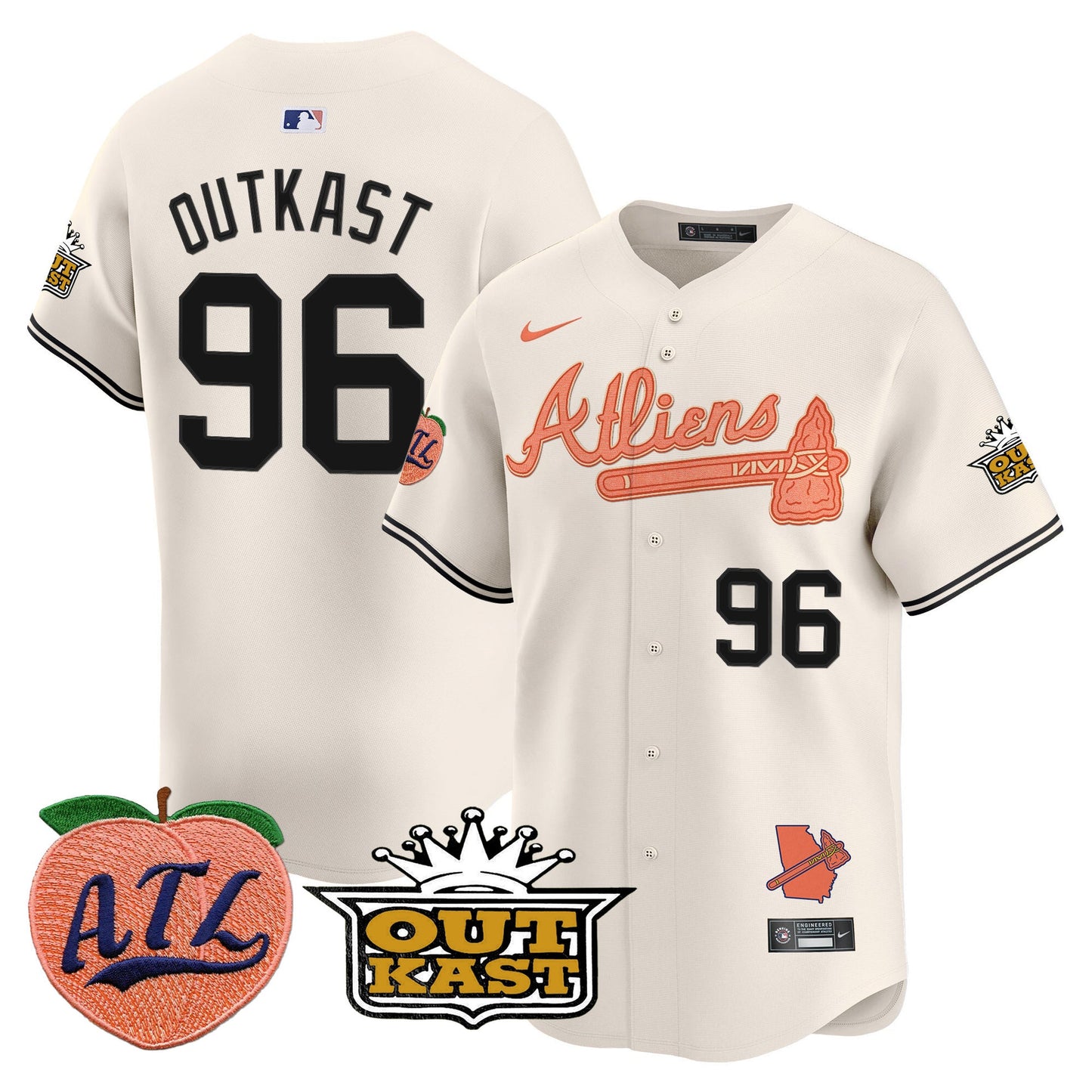 Men’s Atlanta Atliens & Peach Vapor Premier Limited Jersey