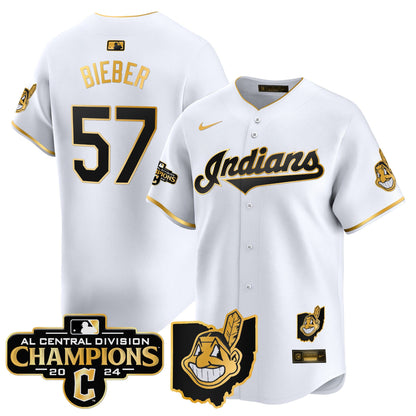 Men’s Cleveland Indians 2024 AL Central Division Champions Vapor Premier Limited Jersey Skip to product information