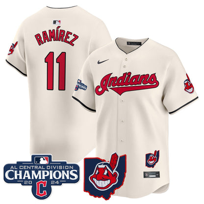 Men’s Cleveland Indians 2024 AL Central Division Champions Vapor Premier Limited Jersey Skip to product information