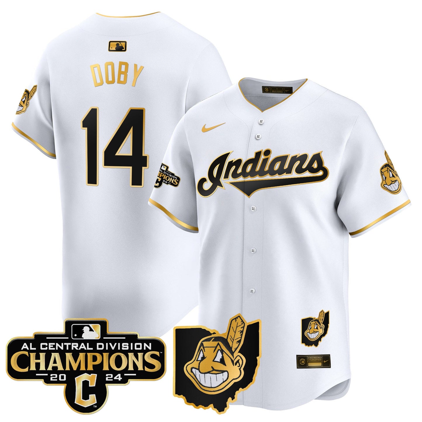 Men’s Cleveland Indians 2024 AL Central Division Champions Vapor Premier Limited Jersey Skip to product information
