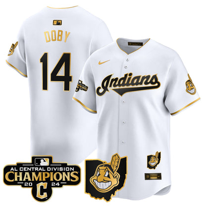 Men’s Cleveland Indians 2024 AL Central Division Champions Vapor Premier Limited Jersey Skip to product information