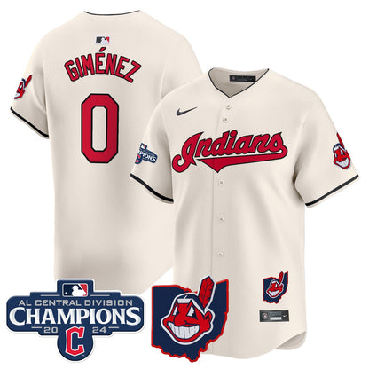 Men’s Cleveland Indians 2024 AL Central Division Champions Vapor Premier Limited Jersey Skip to product information