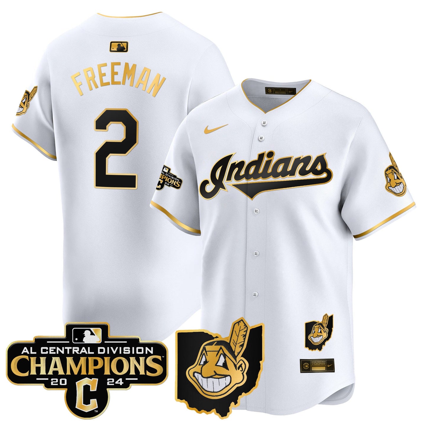 Men’s Cleveland Indians 2024 AL Central Division Champions Vapor Premier Limited Jersey Skip to product information