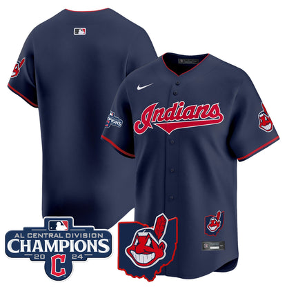 Men’s Cleveland Indians 2024 AL Central Division Champions Vapor Premier Limited Jersey Skip to product information