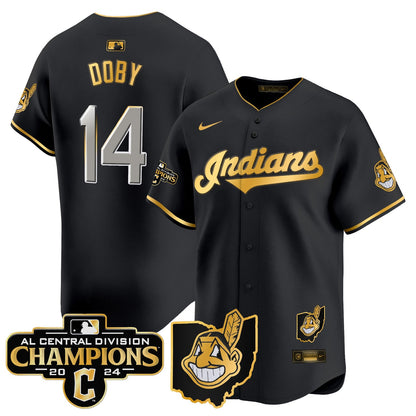 Men’s Cleveland Indians 2024 AL Central Division Champions Vapor Premier Limited Jersey Skip to product information