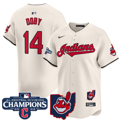 Men’s Cleveland Indians 2024 AL Central Division Champions Vapor Premier Limited Jersey Skip to product information