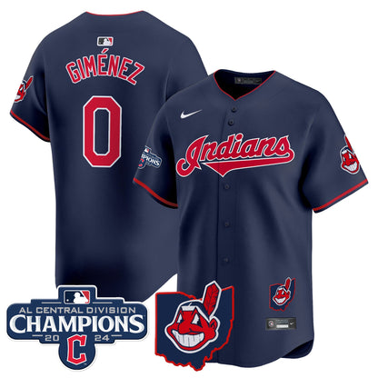 Men’s Cleveland Indians 2024 AL Central Division Champions Vapor Premier Limited Jersey Skip to product information