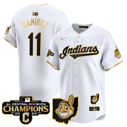 Men’s Cleveland Indians 2024 AL Central Division Champions Vapor Premier Limited Jersey Skip to product information