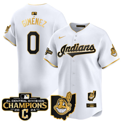 Men’s Cleveland Indians 2024 AL Central Division Champions Vapor Premier Limited Jersey Skip to product information