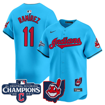 Men’s Cleveland Indians 2024 AL Central Division Champions Vapor Premier Limited Jersey Skip to product information