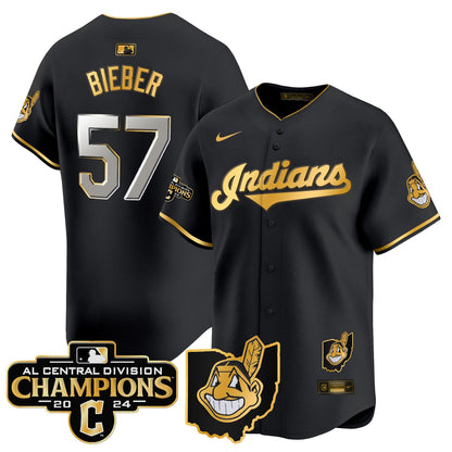 Men’s Cleveland Indians 2024 AL Central Division Champions Vapor Premier Limited Jersey Skip to product information