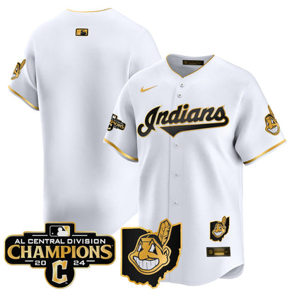 Men’s Cleveland Indians 2024 AL Central Division Champions Vapor Premier Limited Jersey Skip to product information