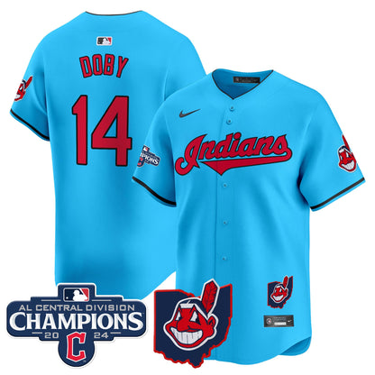 Men’s Cleveland Indians 2024 AL Central Division Champions Vapor Premier Limited Jersey Skip to product information