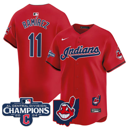 Men’s Cleveland Indians 2024 AL Central Division Champions Vapor Premier Limited Jersey Skip to product information