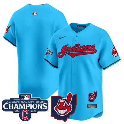 Men’s Cleveland Indians 2024 AL Central Division Champions Vapor Premier Limited Jersey Skip to product information