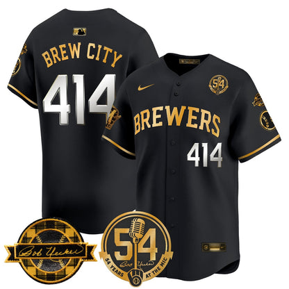 Men’s Milwaukee ‘Bob Uecker – 54 Seasons for ’ Vapor Premier Limited Jersey