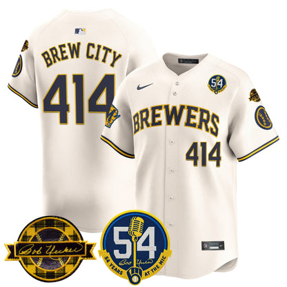 Men’s Milwaukee ‘Bob Uecker – 54 Seasons for ’ Vapor Premier Limited Jersey
