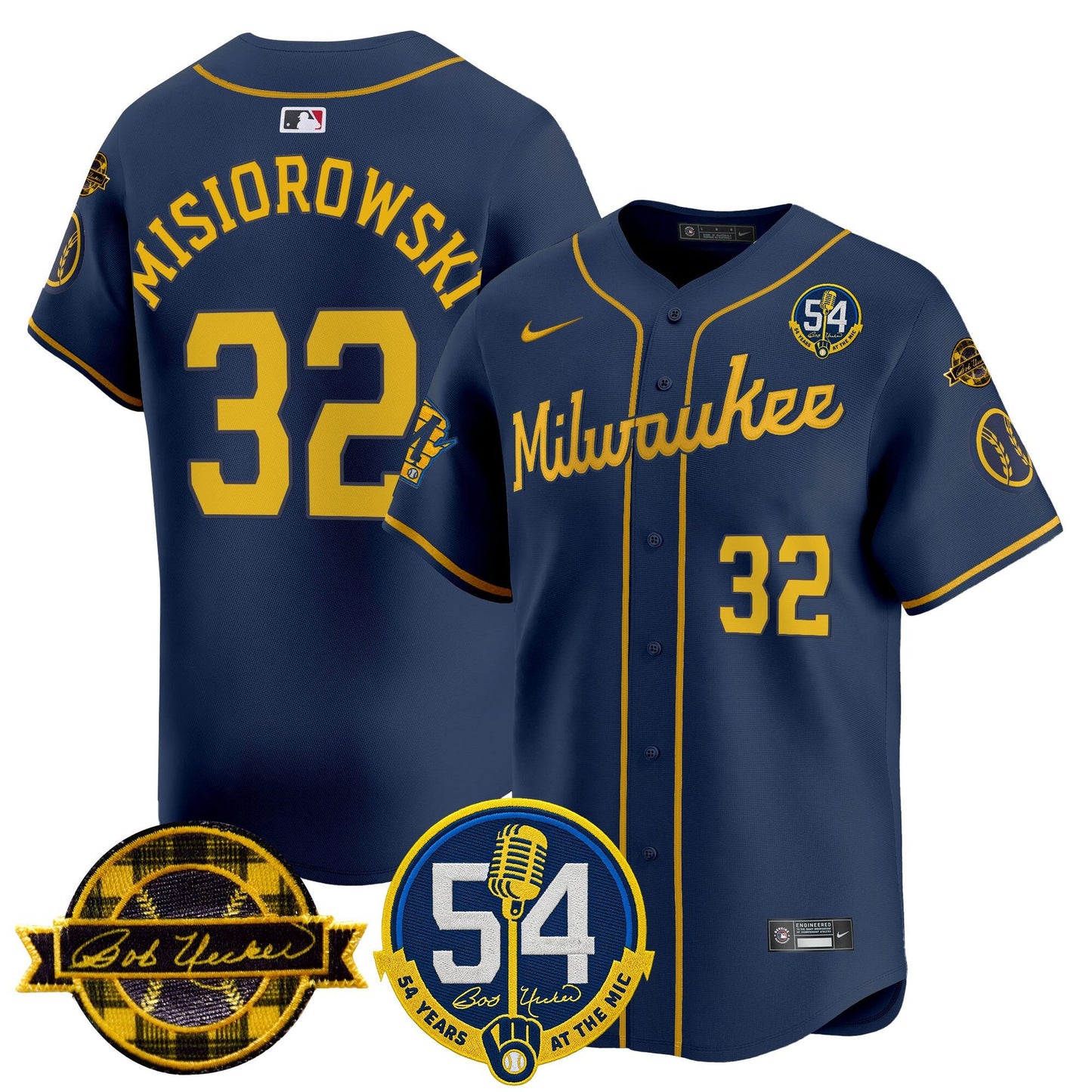 Men’s Milwaukee ‘Bob Uecker – 54 Seasons for ’ Vapor Premier Limited Jersey