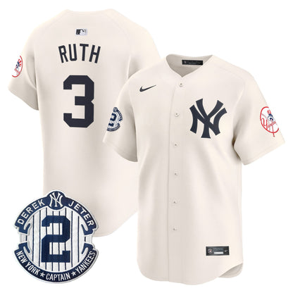 Men’s New York Throwback Vapor Premier Limited Jersey – Derek Jeter Patch