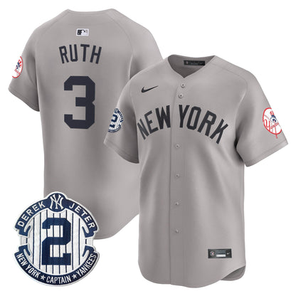 Men’s New York Throwback Vapor Premier Limited Jersey – Derek Jeter Patch