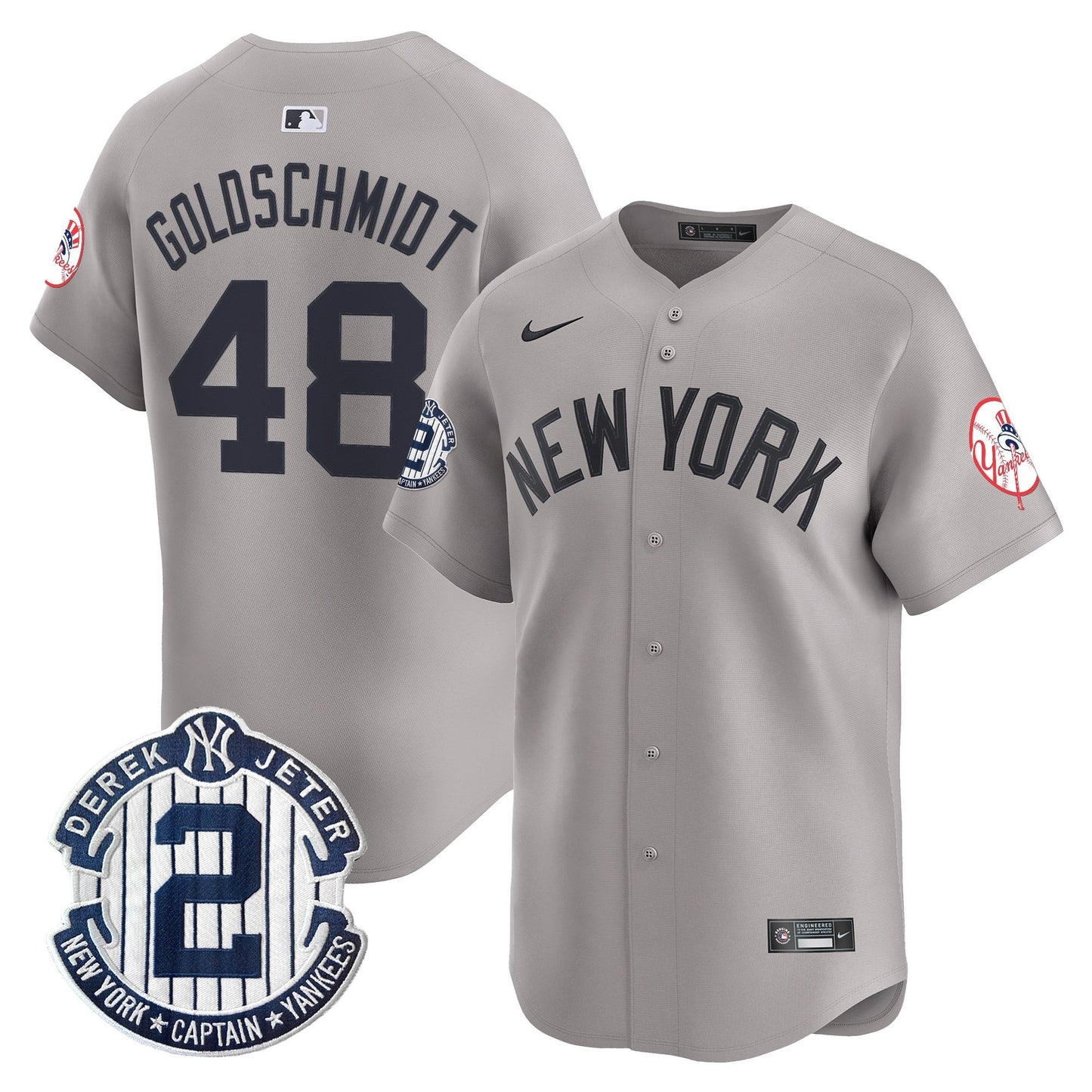 Men’s New York Throwback Vapor Premier Limited Jersey – Derek Jeter Patch