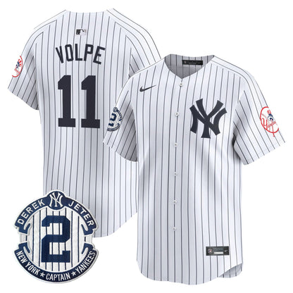 Men’s New York Throwback Vapor Premier Limited Jersey – Derek Jeter Patch