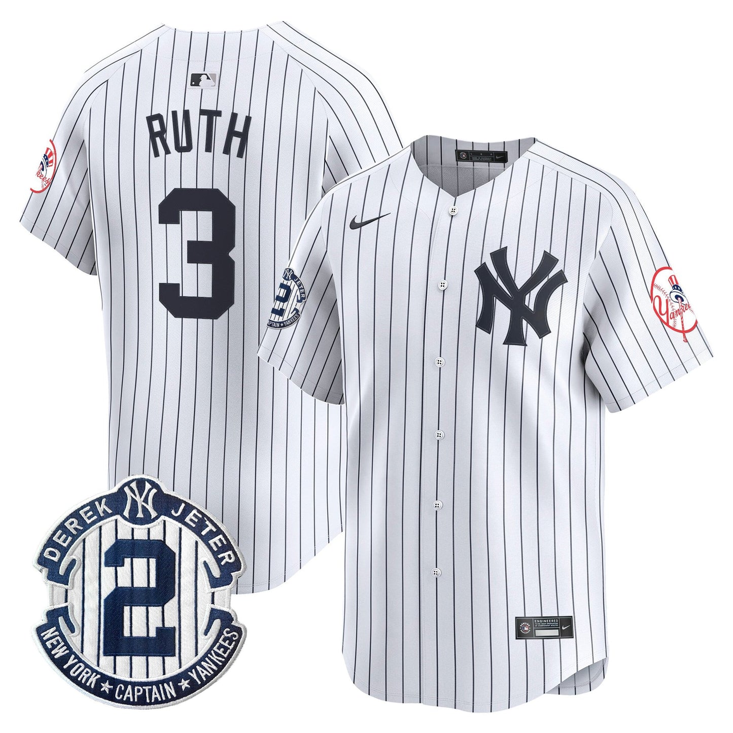 Men’s New York Throwback Vapor Premier Limited Jersey – Derek Jeter Patch