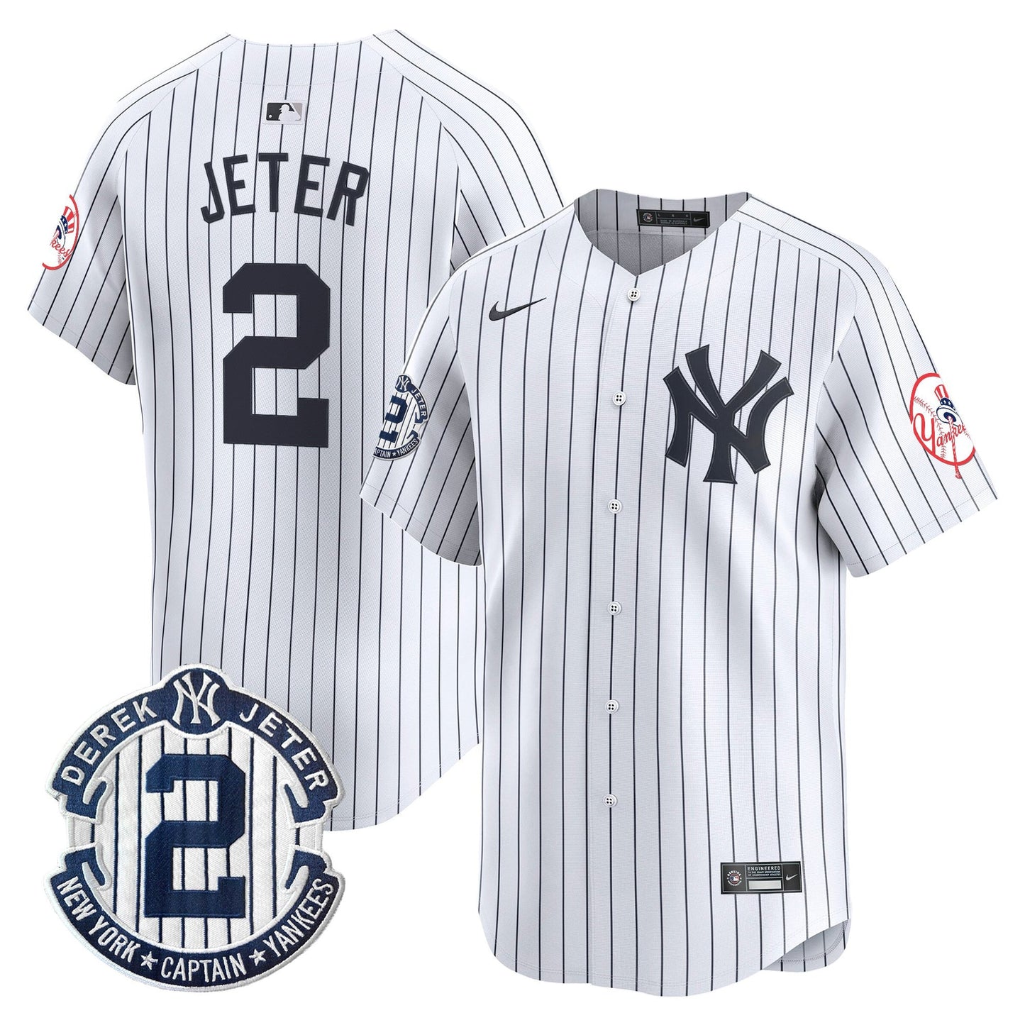 Men’s New York Throwback Vapor Premier Limited Jersey – Derek Jeter Patch