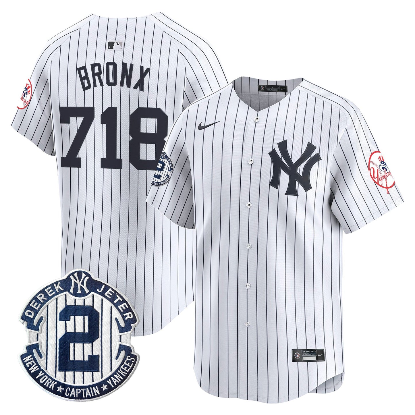 Men’s New York Throwback Vapor Premier Limited Jersey – Derek Jeter Patch