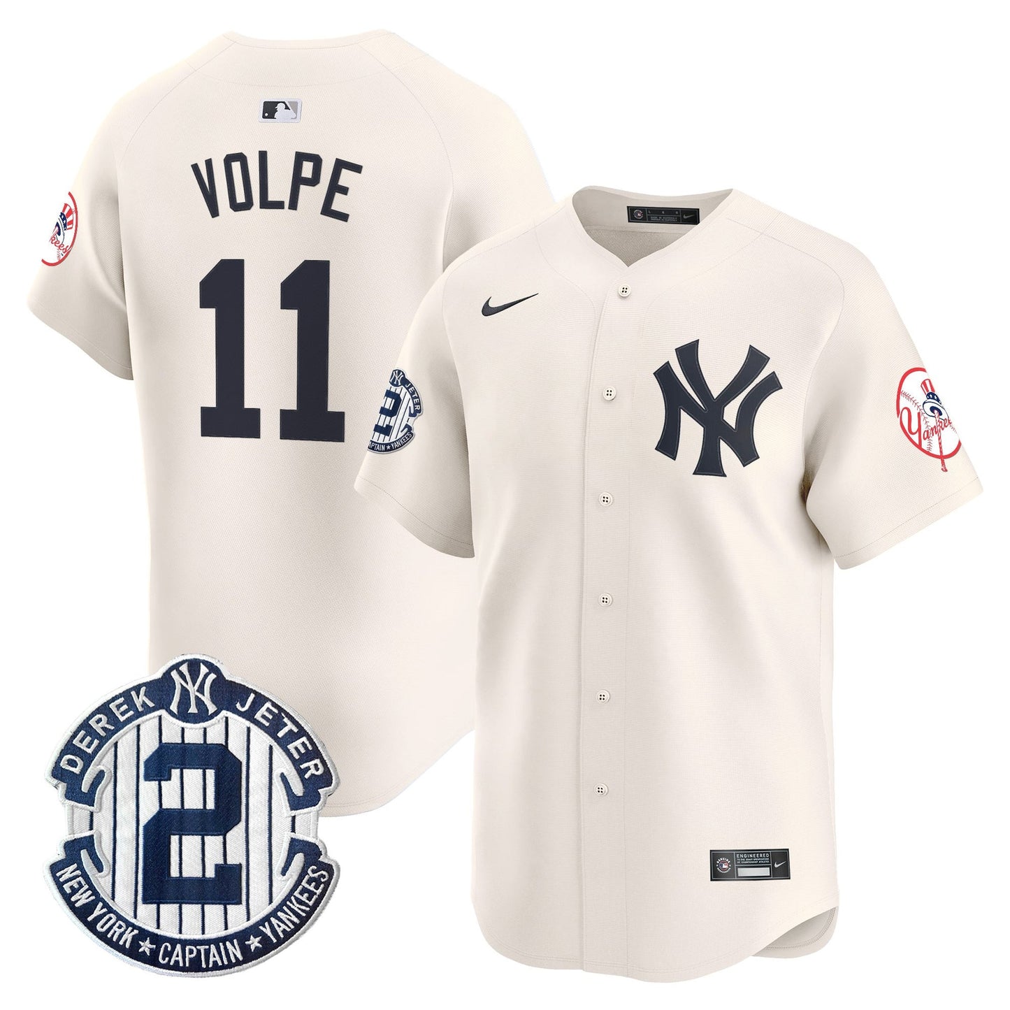 Men’s New York Throwback Vapor Premier Limited Jersey – Derek Jeter Patch