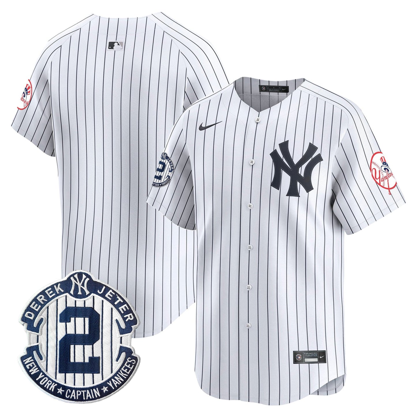 Men’s New York Throwback Vapor Premier Limited Jersey – Derek Jeter Patch