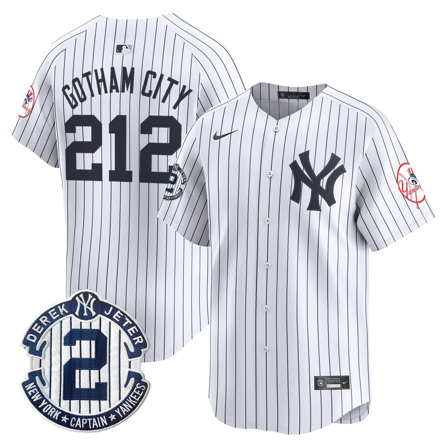 Men’s New York Throwback Vapor Premier Limited Jersey – Derek Jeter Patch