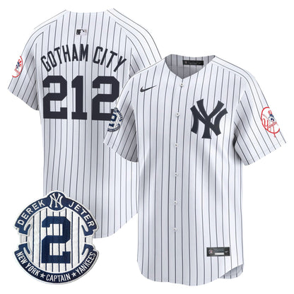 Men’s New York Throwback Vapor Premier Limited Jersey – Derek Jeter Patch