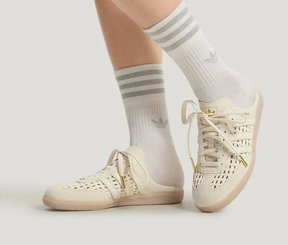 Samba Mule Woven Crew White
