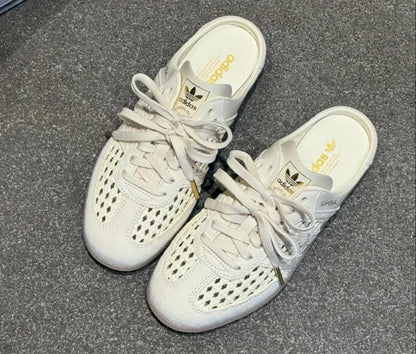 Samba Mule Woven Crew White