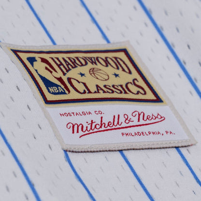 Men's Cleveland Cavaliers Mitchell & Ness White Head Coach Pinstripe Mesh Full-Button Baseball Jersey