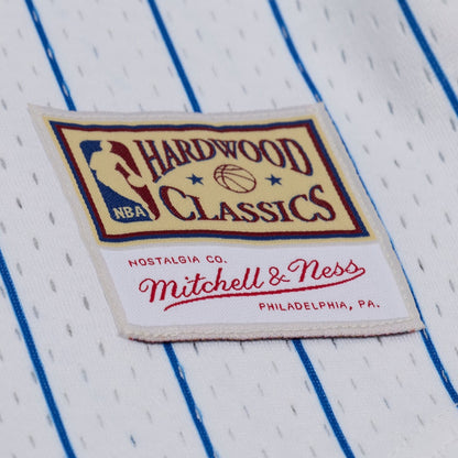 Men's Minnesota Timberwolves Mitchell & Ness White Head Coach Pinstripe Mesh Full-Button Baseball Jersey