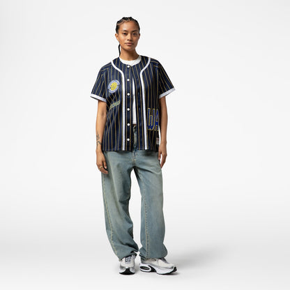 Women's Golden State Warriors Mitchell & Ness x DANNIJO Blue Fashion Baseball Jersey