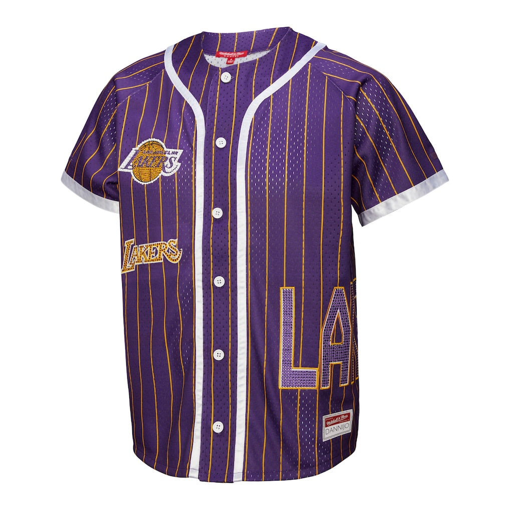 Women's Los Angeles Lakers Mitchell & Ness x DANNIJO Purple Fashion Baseball Jersey