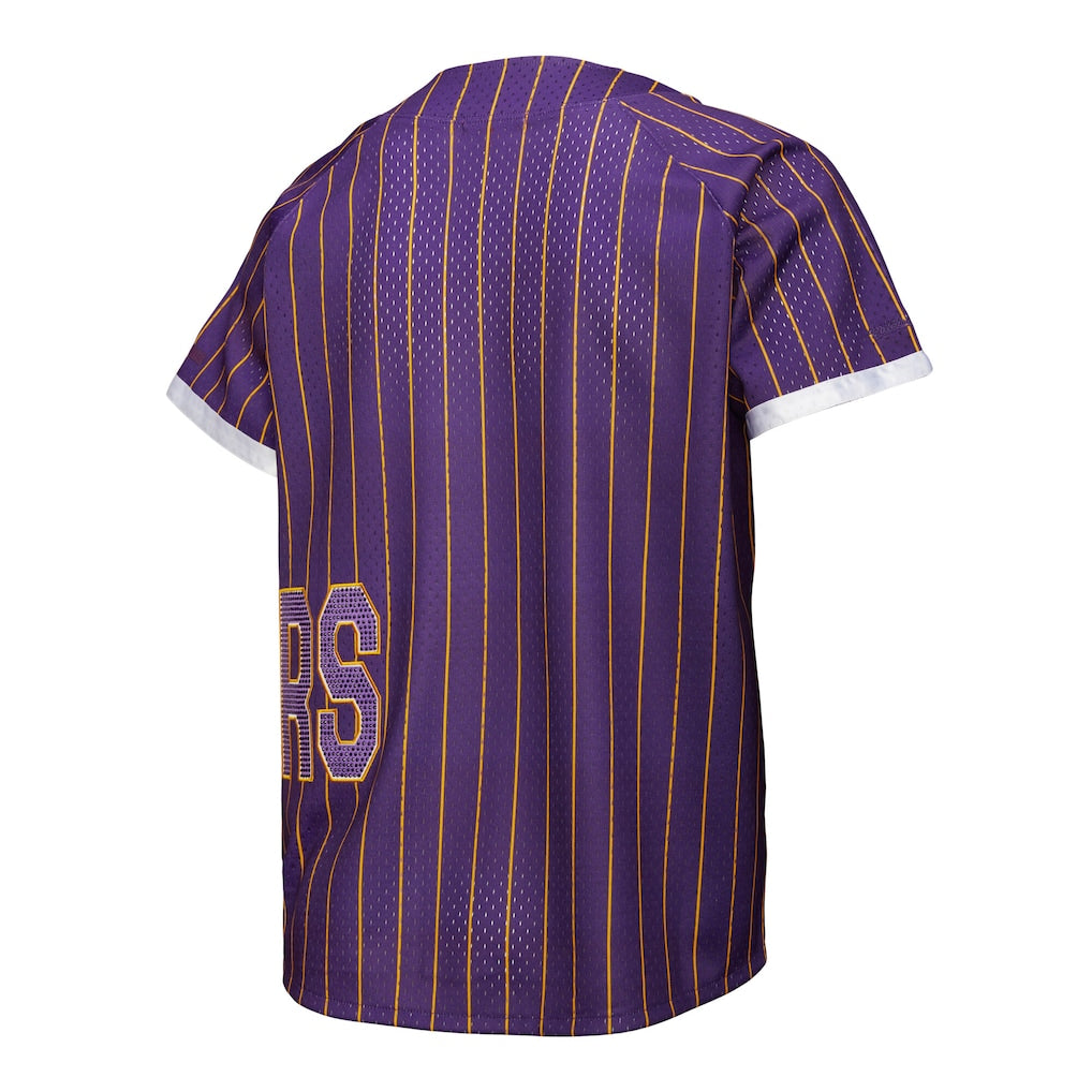 Women's Los Angeles Lakers Mitchell & Ness x DANNIJO Purple Fashion Baseball Jersey